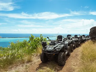 Can Am ATV Quad action shot Bora Bora mountain