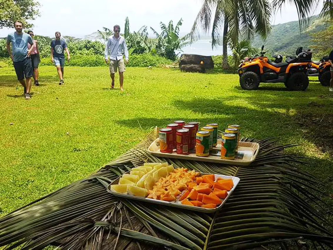 ATV cultural tour Faanui Valley heritage Bora Bora